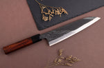 Couteau de chef 21cm japonais artisanal Hinoura Tsukasa River Jump manche bois de fer