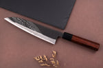 Couteau de chef 21cm japonais artisanal Hinoura Tsukasa River Jump manche bois de fer