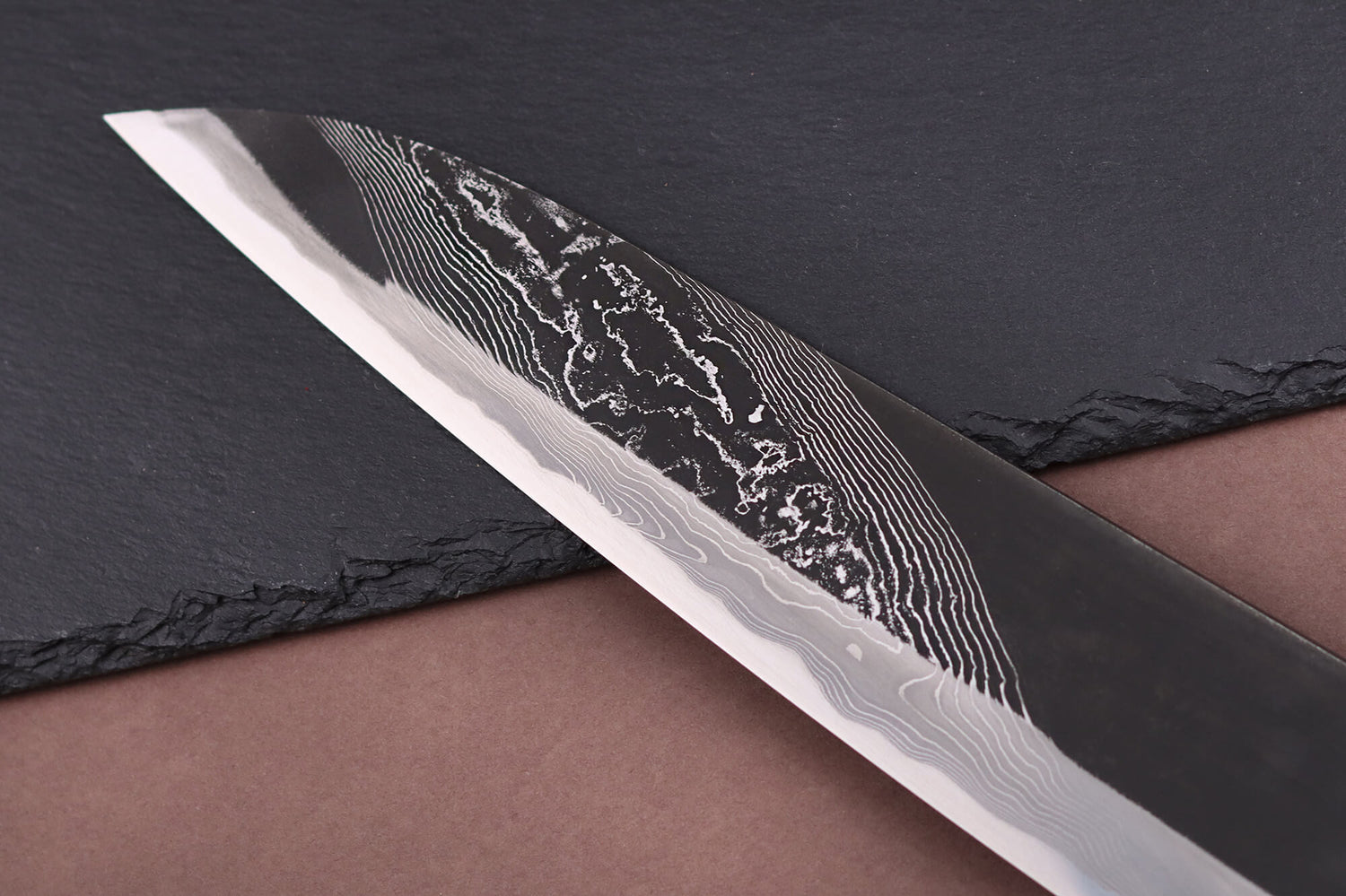 Couteau de chef 21cm japonais artisanal Hinoura Tsukasa River Jump manche bois de fer