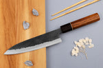 Couteau de chef 18cm japonais artisanal Yuzo Black Nashiji