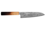Couteau santoku japonais artisanal Yoshihiro ZAD lame damassée 18cm