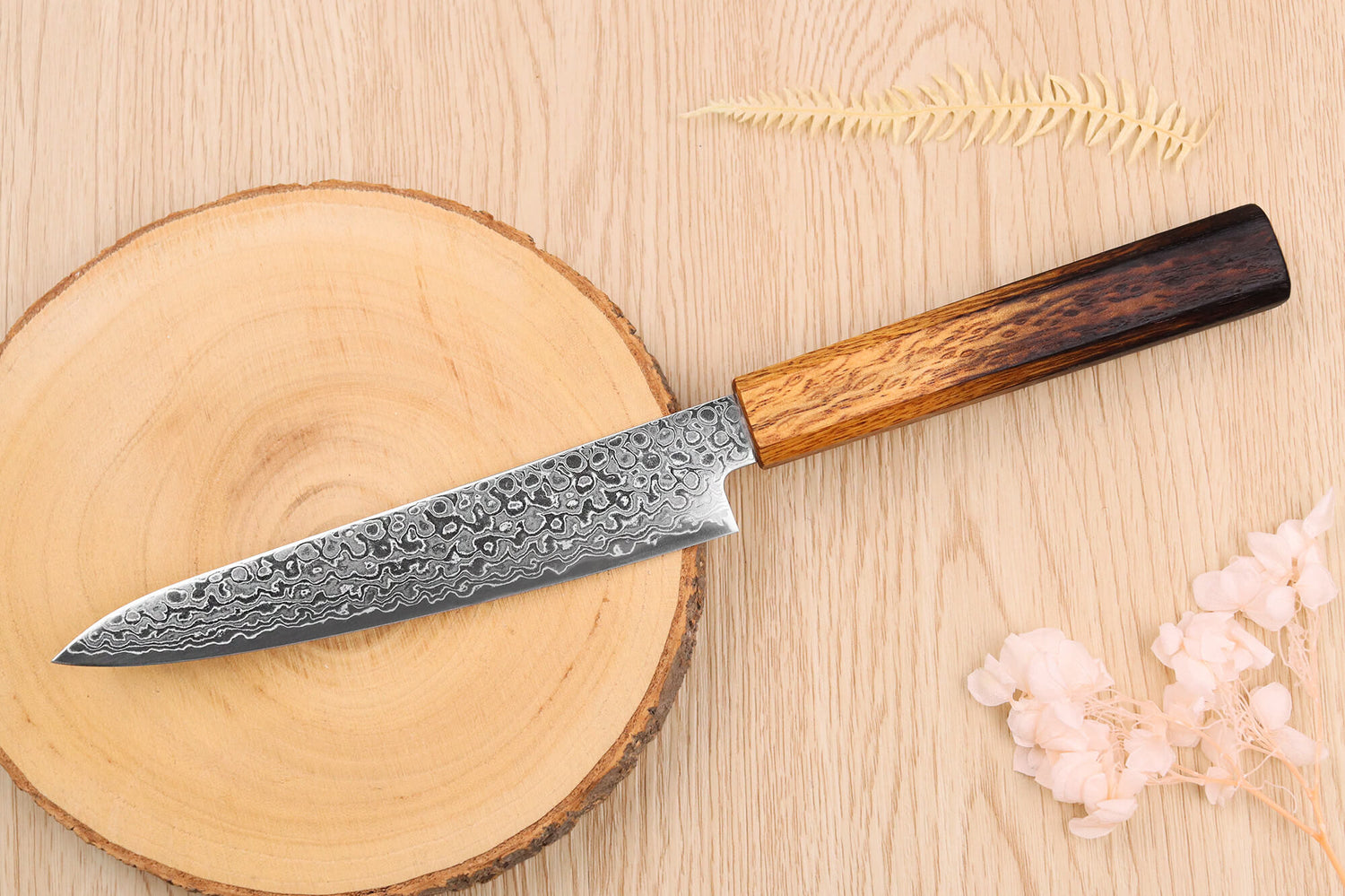 Couteau universel japonais artisanal Yoshihiro ZAD lame damassée 15cm