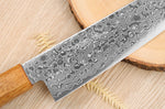 Couteau santoku japonais artisanal Yoshihiro ZAD lame damassée 18cm