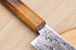 Couteau santoku japonais artisanal Yoshihiro ZAD lame damassée 18cm