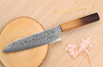 Couteau santoku japonais artisanal Yoshihiro ZAD lame damassée 18cm