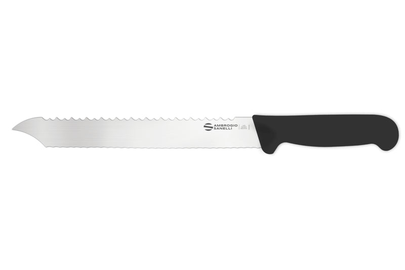 Couteau pour aliments surgelés professionnel Ambrogio Sanelli Supra denté noir 26cm