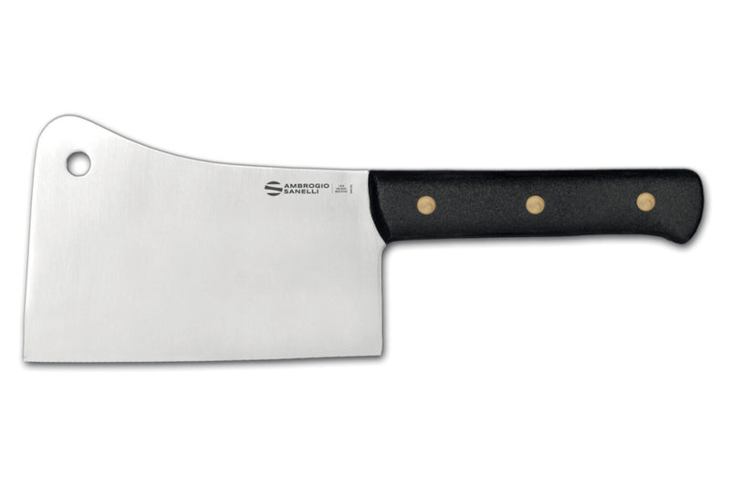 Couperet de boucher professionnel Ambrogio Sanelli Supra riveté noir - 20 cm