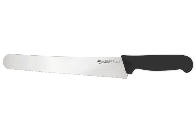 Couteau à pain courbé professionnel Ambrogio Sanelli Supra Hard noir 26cm