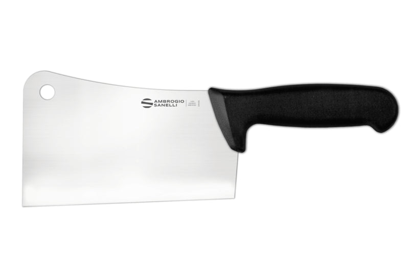 Couperet de boucher professionnel Ambrogio Sanelli Supra noir - 16 cm