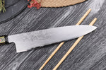 Couteau de chef japonais artisanal haut de gamme Yoshikazu Ikeda damas Blue Steel 1 21cm