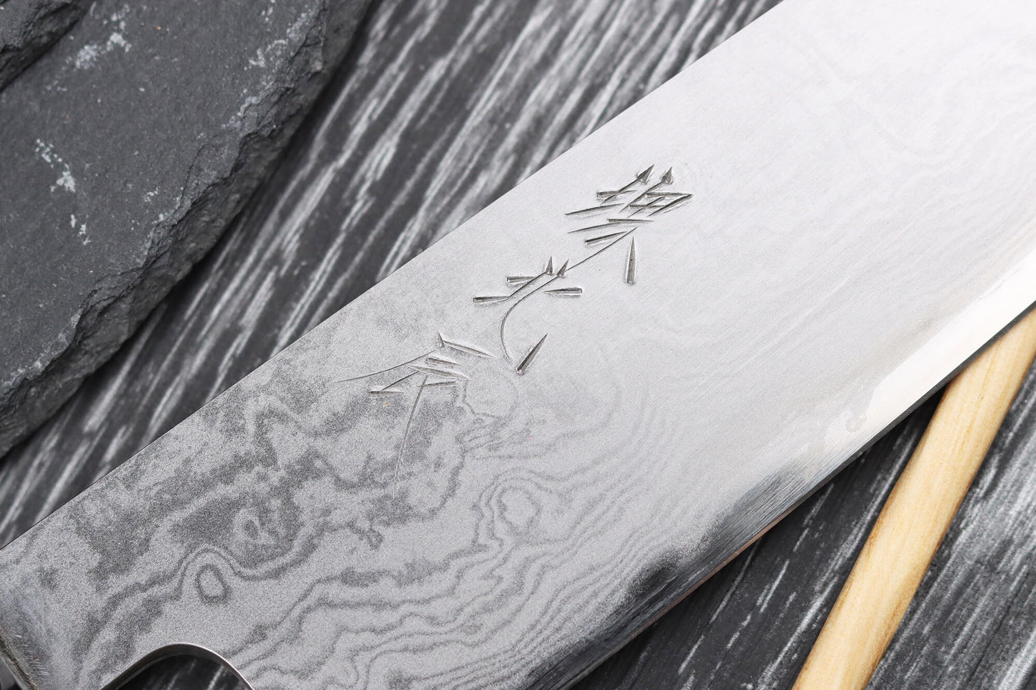 Couteau de chef japonais artisanal haut de gamme Yoshikazu Ikeda damas Blue Steel 1 21cm