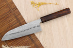 Couteau santoku japonais artisanal Wusaki Yoshi G3 chêne 16,5cm