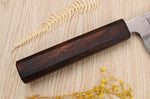 Couteau santoku japonais artisanal Wusaki Yoshi G3 chêne 16,5cm