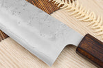 Couteau santoku japonais artisanal Wusaki Yoshi G3 chêne 16,5cm