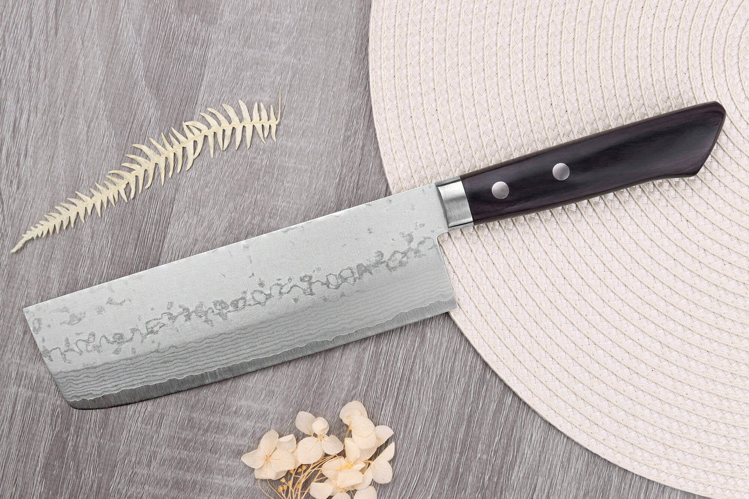 Couteau nakiri 16,5cm japonais artisanal Masutani VG10 Damas