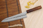 Couteau de chef japonais artisanal Wusaki Yoshi G3 chêne 21,5cm