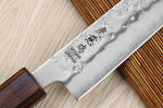 Couteau sujihiki japonais artisanal Wusaki Yoshi G3 chêne 24cm