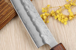 Couteau sujihiki japonais artisanal Wusaki Yoshi G3 chêne 24cm