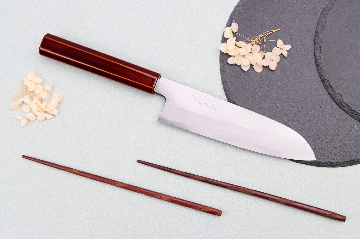 Couteau santoku 18cm japonais artisanal Hado Ginsan Kijiro