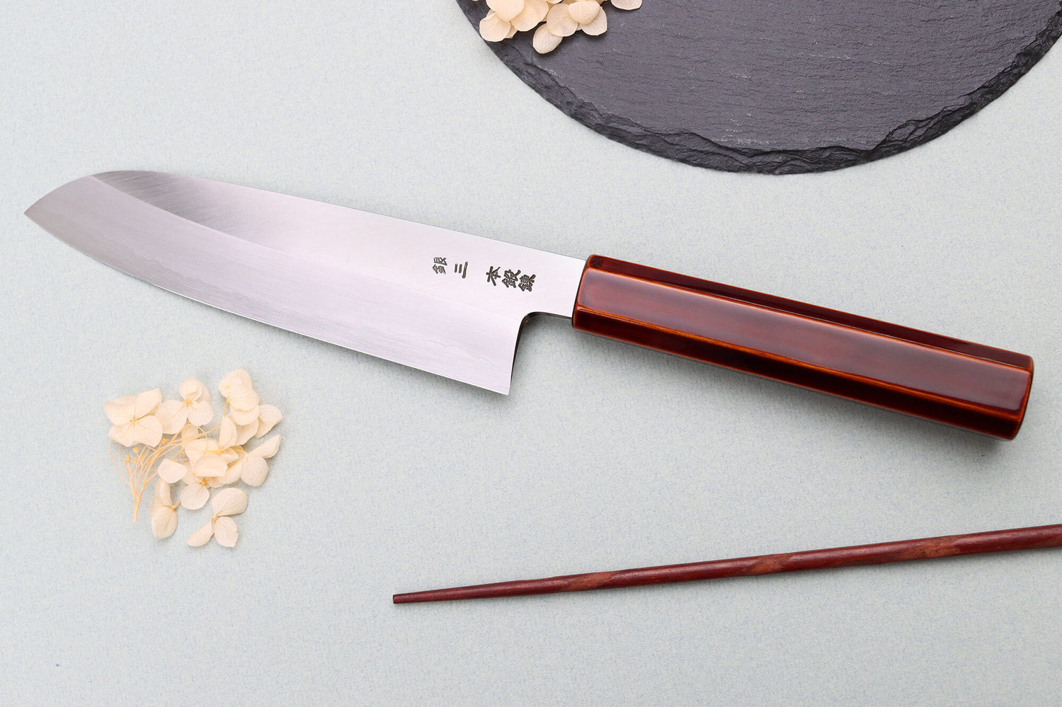 Couteau santoku 18cm japonais artisanal Hado Ginsan Kijiro