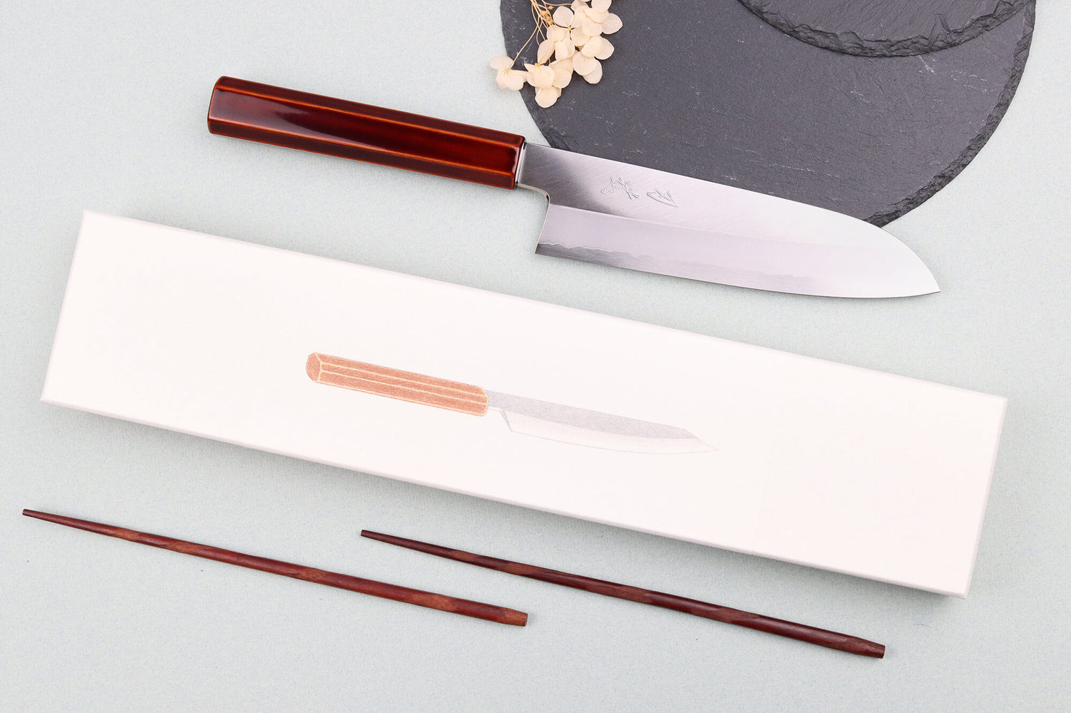 Couteau santoku 18cm japonais artisanal Hado Ginsan Kijiro