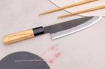 Couteau universel 15cm japonais artisanal Hinoura Mutsumi Ajikataya Black Nashiji