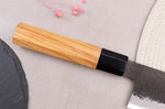 Couteau de chef 21cm japonais artisanal Hinoura Mutsumi Ajikataya Black Nashiji