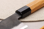 Couteau de chef 21cm japonais artisanal Hinoura Mutsumi Ajikataya Black Nashiji