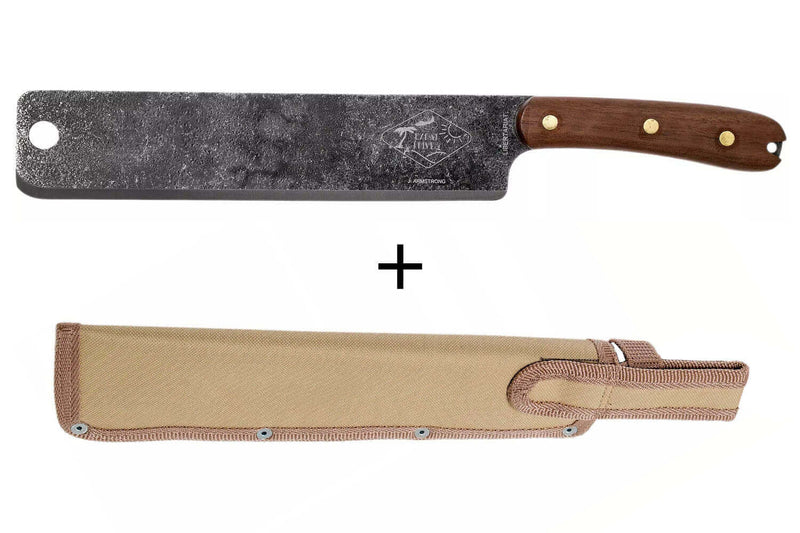 Machette Esee Expat Libertariat lame acier carbone 22,8cm manche bois de noyer + étui