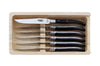 Coffret 6 couteaux de table Laguiole Arbalète G.DAVID inox 21cm manche en bois d'ébène