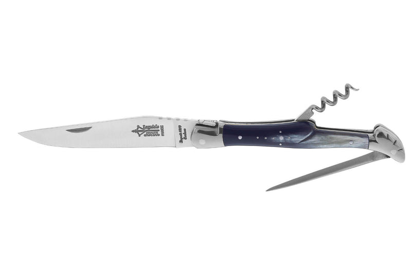 Couteau pliant Laguiole Arbalète G.DAVID 1792 manche en corne 12cm + tire bouchon + poinçon