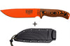 Couteau Esee 6 6POR-006 lame acier carbone 16,5cm manche G10 orange/noir + étui