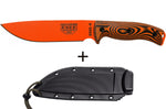 Couteau Esee 6 6POR-006 lame acier carbone 16,5cm manche G10 orange/noir + étui
