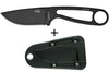 Couteau de cou Esee Izula IZULA-B lame acier carbone 6,2cm manche ajouré acier noir + étui