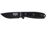 Couteau Esee 3 ESEE-3MIL-S-BLK lame semi-dentée acier carbone 8,8cm manche G10 noir + étui