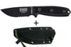 Couteau Esee 3 ESEE-3MIL-S-BLK lame semi-dentée acier carbone 8,8cm manche G10 noir + étui