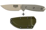 Couteau Esee 3 ESEE-3PM-DT lame acier carbone désert 8,8cm manche micarta gris + étui