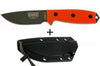 Couteau Esee 3 ESEE-3P-OD lame acier carbone vert 8,8cm manche G10 orange + étui
