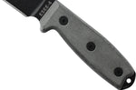 Couteau Esee 4 ESEE-4P-B lame acier carbone noir 11,6cm manche micarta gris + étui