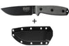 Couteau Esee 4 ESEE-4P-B lame acier carbone noir 11,6cm manche micarta gris + étui