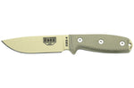 Couteau Esee 4 ESEE-4P-DT lame acier carbone désert 11,6cm manche micarta gris + étui