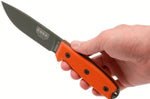 Couteau Esee 4 ESEE-4P-OD lame acier carbone vert 11,6cm manche G10 orange + étui