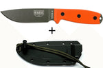 Couteau Esee 4 ESEE-4P-OD lame acier carbone vert 11,6cm manche G10 orange + étui