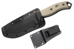 Couteau Esee 5 ESEE-5P-E lame acier carbone noir 13,7cm manche micarta gris + étui