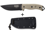 Couteau Esee 5 ESEE-5P-E lame acier carbone noir 13,7cm manche micarta gris + étui
