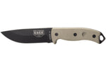 Couteau Esee 5 ESEE-5P-E lame acier carbone noir 13,7cm manche micarta gris + étui