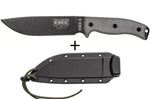 Couteau Esee 6 ESEE-6P-B lame acier carbone noir 16,5cm manche micarta gris + étui