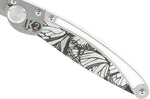 Couteau pliant K2 Elegance K2.21M manche inox décor papillon 11,5cm + étui suédine