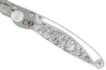 Couteau pliant K2 Elegance K2.22M manche inox décor magnolia 11,5cm + étui suédine