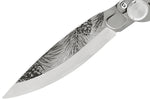 Couteau pliant K2 Elegance K2.23M manche inox décor pins 11,5cm + étui suédine